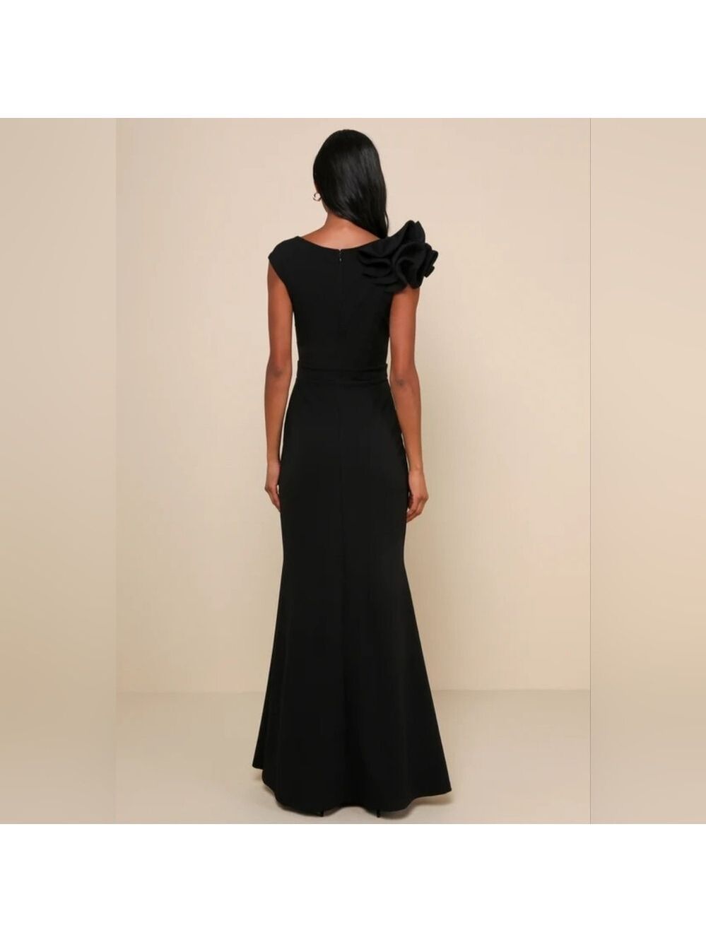 Lulus - Lucette Black Sleeveless Ruffled Mermaid Maxi Dress - Picture 2 of 6